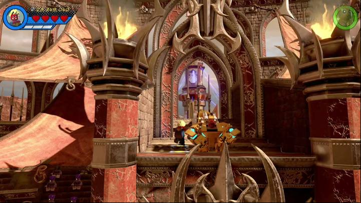 Fly on the tribunes, to the place where Red King is sitting - Mission 15 - Red King Revelation | Mission secrets - Mission secrets - LEGO Marvel Super Heroes 2 Game Guide