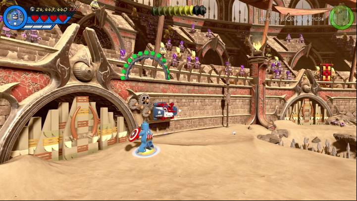 The last minikit is on the left side of the arena, in the entrance through which enemies are coming during the second phase of the mission - Mission 15 - Red King Revelation | Mission secrets - Mission secrets - LEGO Marvel Super Heroes 2 Game Guide