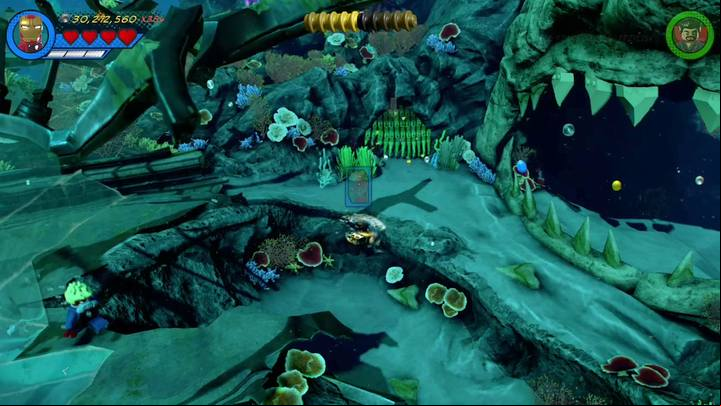 Another minikit is behind the vines - Mission 16 - Torg-Nado | Mission secrets - Mission secrets - LEGO Marvel Super Heroes 2 Game Guide