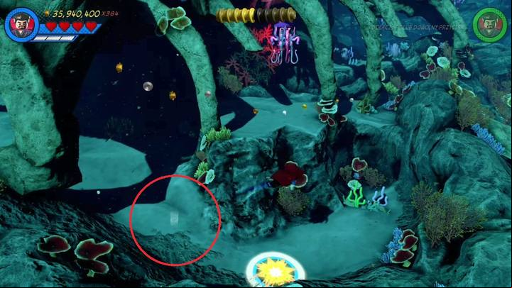 The last, tenth minikit can be obtained in the place shown on the picture - Mission 16 - Torg-Nado | Mission secrets - Mission secrets - LEGO Marvel Super Heroes 2 Game Guide