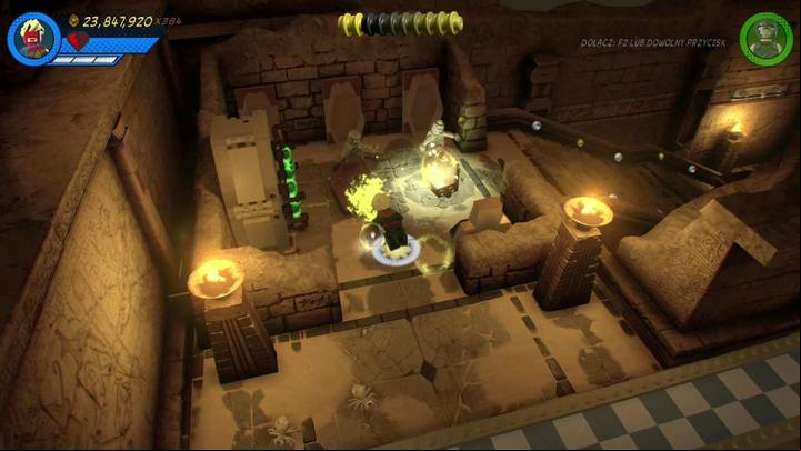 The second sarcophagus is in the corridor, in the place where you must move the container for it to drop on the ground - Mission 17 - I Sphinx We Have a Problem | Mission secrets - Mission secrets - LEGO Marvel Super Heroes 2 Game Guide