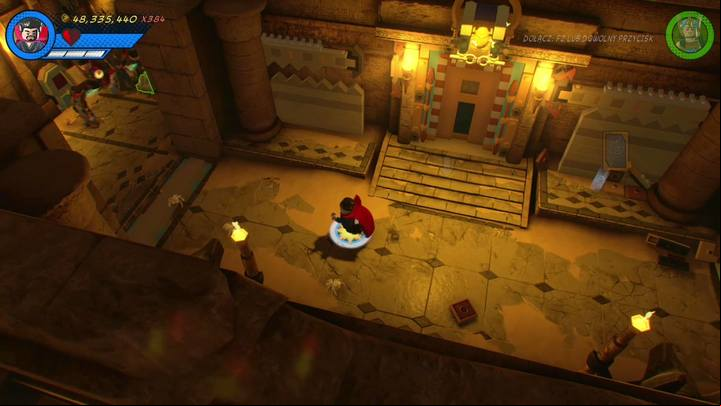At the end of this part of the mission you will find stone door that lead inside the tomb - Mission 17 - I Sphinx We Have a Problem | Mission secrets - Mission secrets - LEGO Marvel Super Heroes 2 Game Guide