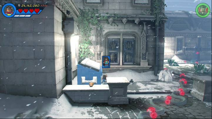 Another minikit can be found on the right side of the generator, in the garbage container - Mission 18 - The Road to Knowhere | Mission secrets - Mission secrets - LEGO Marvel Super Heroes 2 Game Guide
