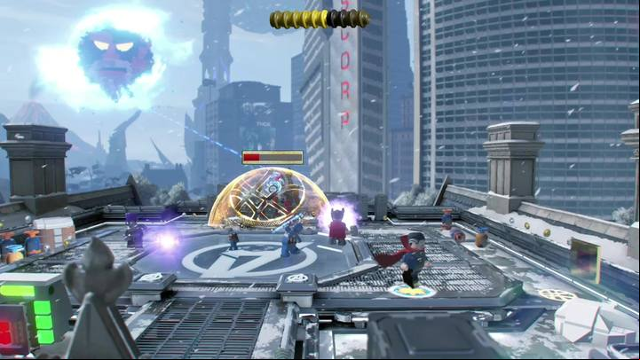 Stan Lee was imprisoned in the last part of the mission, on the roof of the Avengers Mansion - Mission 18 - The Road to Knowhere | Mission secrets - Mission secrets - LEGO Marvel Super Heroes 2 Game Guide