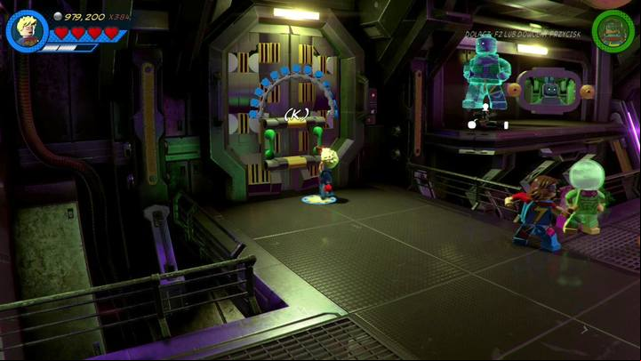 The first minikit can be found behind the door shown on the picture - Mission 19 - On Board the Sword | Mission secrets - Mission secrets - LEGO Marvel Super Heroes 2 Game Guide