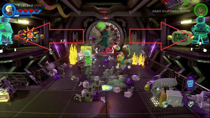 Another minikit can be obtained by destroying five Kangs holograms - Mission 19 - On Board the Sword | Mission secrets - Mission secrets - LEGO Marvel Super Heroes 2 Game Guide