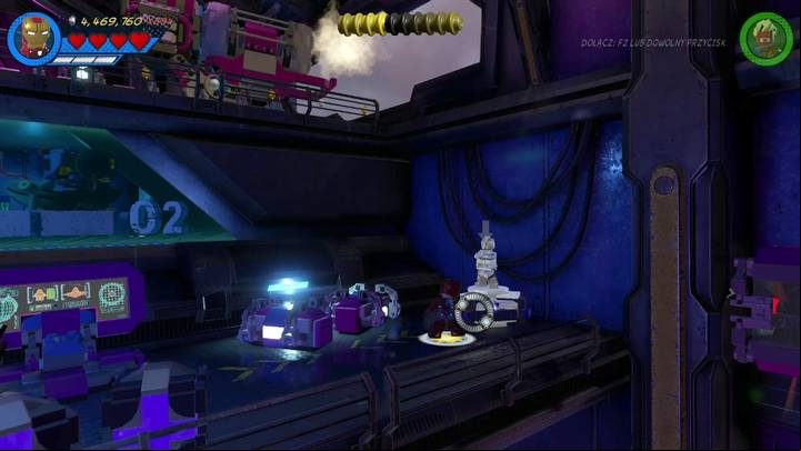 The second statue is in the same place as the first one, on the right side, at the end of the hall - Mission 20 - Out of Time | Mission secrets - Mission secrets - LEGO Marvel Super Heroes 2 Game Guide