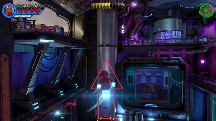 Jump down to the ground after collecting the third minikit - Mission 20 - Out of Time | Mission secrets - Mission secrets - LEGO Marvel Super Heroes 2 Game Guide