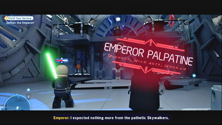 Emperor Palpatine is the second boss encountered during Episode VI's finale - LEGO Skywalker Saga: Darth Vader & Emperor Palpatine - boss, how to beat? - Bosses - LEGO Skywalker Saga Guide
