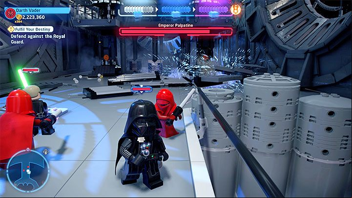 The Emperor will be calling in reinforcements during the fight - LEGO Skywalker Saga: Darth Vader & Emperor Palpatine - boss, how to beat? - Bosses - LEGO Skywalker Saga Guide