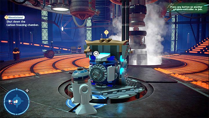 After you deplete Darth Vader's first health bar (out of three), switch to R2-D2 and help the companion - LEGO Skywalker Saga: Darth Vader - boss, how to beat? - Bosses - LEGO Skywalker Saga Guide