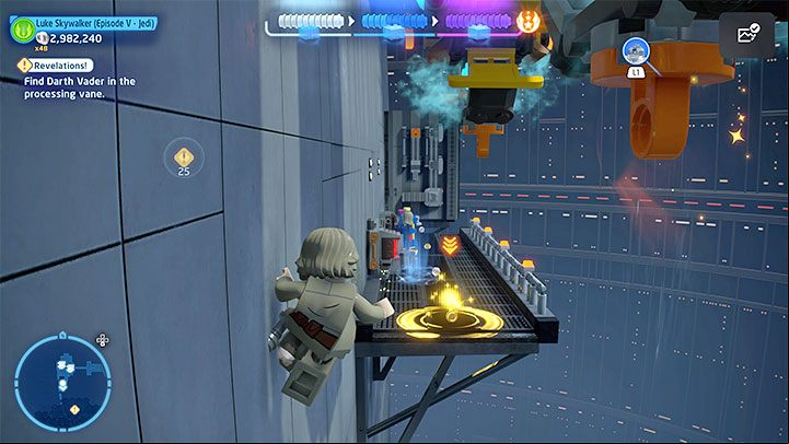 After the window is destroyed, keep pressing the button shown on the screen to not get sucked in by the air - LEGO Skywalker Saga: Darth Vader - boss, how to beat? - Bosses - LEGO Skywalker Saga Guide