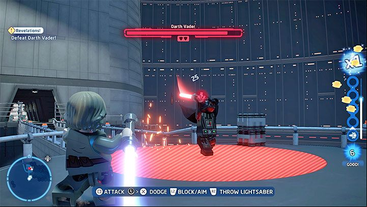 Time for the last, third phase of the fight with Vader - LEGO Skywalker Saga: Darth Vader - boss, how to beat? - Bosses - LEGO Skywalker Saga Guide