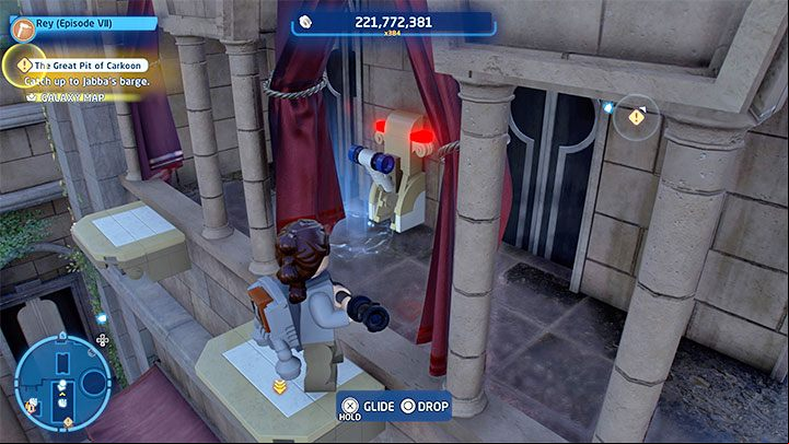 We suggest climbing up the neighboring tower, which we've discussed in the Swinging Steeple puzzle description - LEGO Skywalker Saga: Theed - a list of all puzzles (part 2) - Naboo - LEGO Skywalker Saga Guide