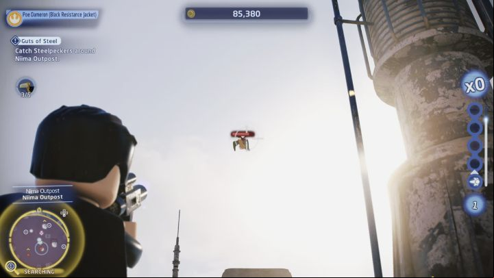 Fly to the Niima settlement on planet Jakku and visit all search areas - LEGO Skywalker Saga: Guts of Steel - walkthrough - Coruscant - Uscru district - LEGO Skywalker Saga Guide