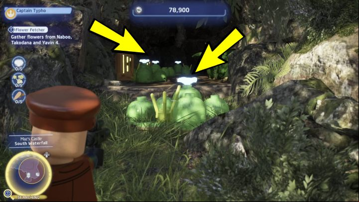 Fly to the Maz Castle on Takodana and head to the search area - LEGO Skywalker Saga: Flower Fetcher - walkthrough - Endor - the ewok village - LEGO Skywalker Saga Guide