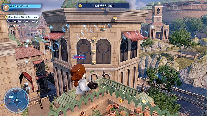 You must climb to the rooftops of the surrounding buildings - LEGO Skywalker Saga: Theed - list of all puzzles - Naboo - LEGO Skywalker Saga Guide