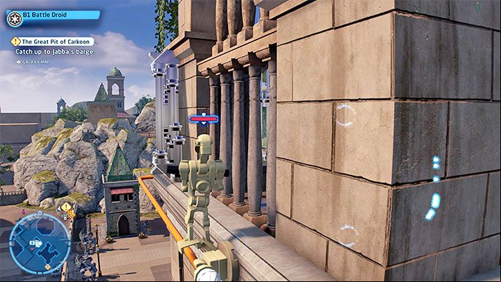 You can now jump or fly to the tower with the secret - LEGO Skywalker Saga: Theed - list of all puzzles - Naboo - LEGO Skywalker Saga Guide
