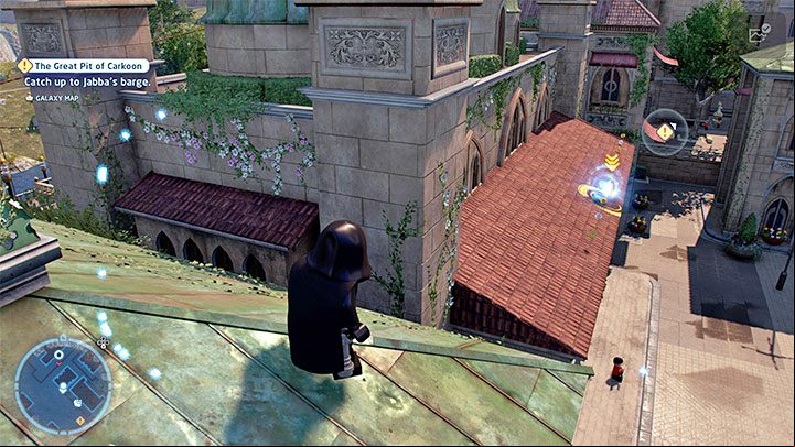 The collectible is located on the roof of one of the buildings - LEGO Skywalker Saga: Theed - list of all puzzles - Naboo - LEGO Skywalker Saga Guide