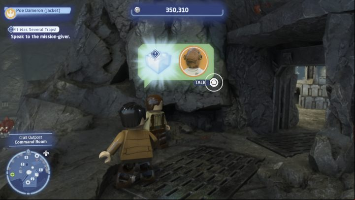 Talk to the quest giver and accept the task - LEGO Skywalker Saga: It Was Several Traps - walkthrough - Crait facility - LEGO Skywalker Saga Guide