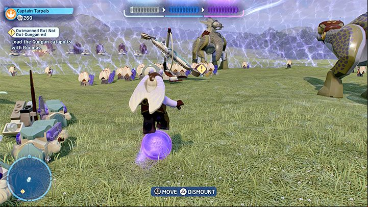 After starting the level, you will be moved to the battlefield, but you do not have to rush to complete the mission objectives - LEGO Skywalker Saga: Outmanned But Not Out-Gungan-Ed - walkthrough - Episode 1 - The Phantom Menace - LEGO Skywalker Saga Guide
