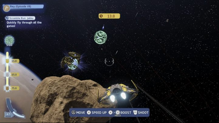 During the trial, you need to go through all 18 gates in any order - LEGO Skywalker Saga: Jakku - trials, walkthrough - Trials - LEGO Skywalker Saga Guide