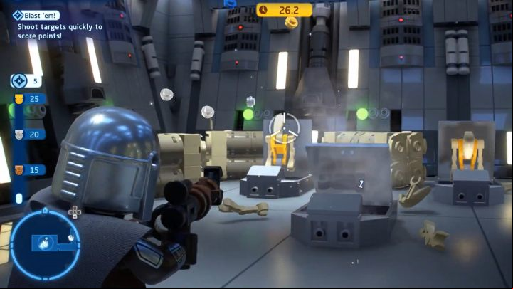 The trial is about shooting down as many droids as possible within 30 seconds - LEGO Skywalker Saga: Capital Ships - trials, walkthrough - Trials - LEGO Skywalker Saga Guide
