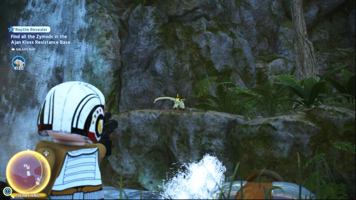There's a brown chameleon on a rock by the waterfall - LEGO Skywalker Saga: Reptile Revealer - walkthrough - Challenges - LEGO Skywalker Saga Guide