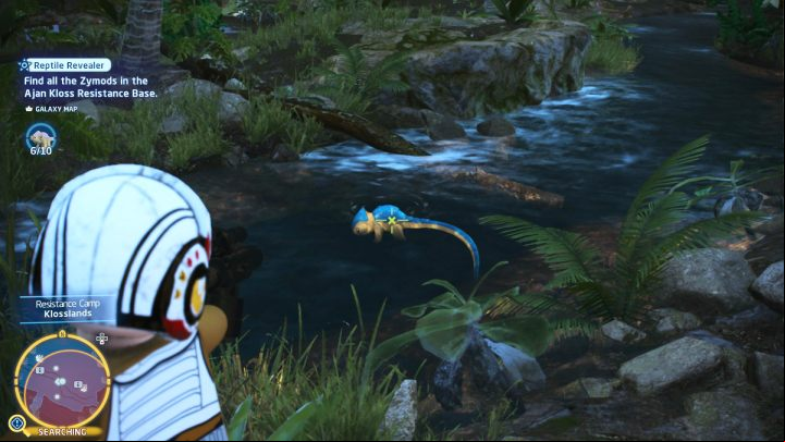 There's a blue chameleon bathing in the river - LEGO Skywalker Saga: Reptile Revealer - walkthrough - Challenges - LEGO Skywalker Saga Guide