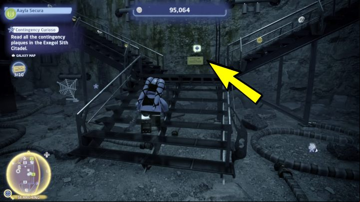 The plaque is hanging by the stairs - LEGO Skywalker Saga: Contingency Curioso - walkthrough - Challenges - LEGO Skywalker Saga Guide