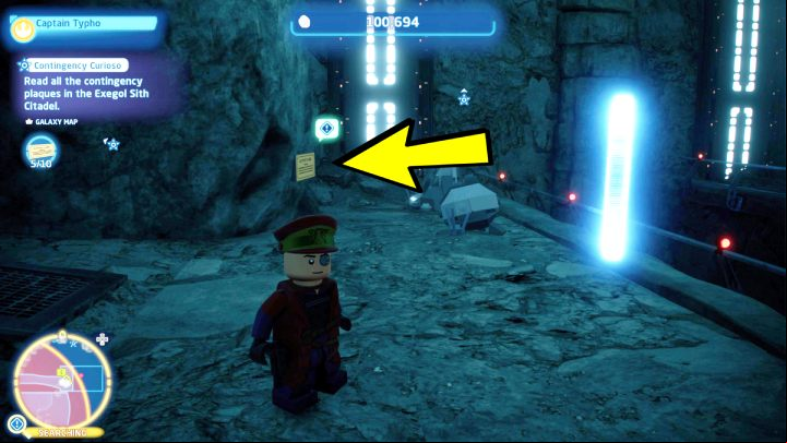 The plaque is hanging by the shooting range - LEGO Skywalker Saga: Contingency Curioso - walkthrough - Challenges - LEGO Skywalker Saga Guide