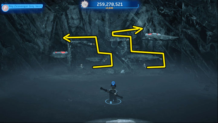 The fourth puzzle requires you to control two reflection - LEGO Skywalker Saga: No Snoke Without Fire - walkthrough - Episode 8 - The Last Jedi - LEGO Skywalker Saga Guide