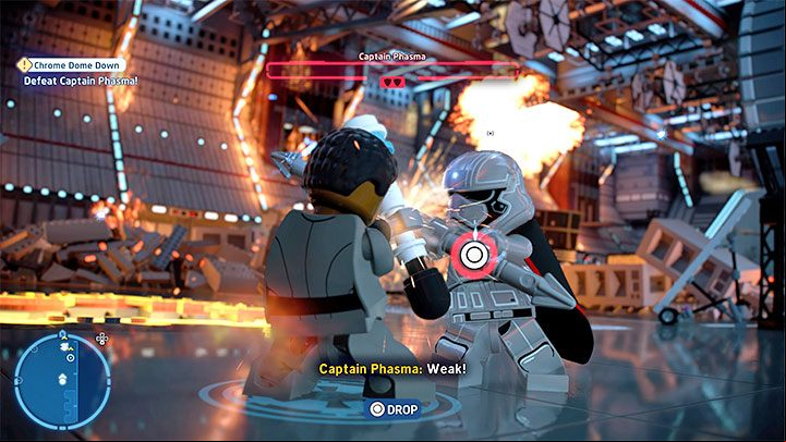 Captain Phasma will take damage for the ninth time - LEGO Skywalker Saga: Chrome Dome Down - walkthrough - Episode 8 - The Last Jedi - LEGO Skywalker Saga Guide