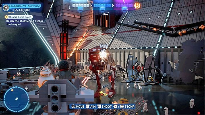 Your final objective is to escape the First Order ship - LEGO Skywalker Saga: Chrome Dome Down - walkthrough - Episode 8 - The Last Jedi - LEGO Skywalker Saga Guide