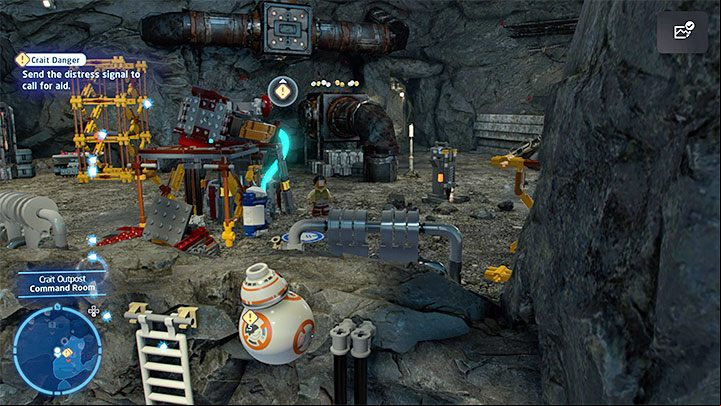 The next task is to help BB-8 reach the higher part of the outpost (as the droid cannot use ladders) - LEGO Skywalker Saga: Ground A-salt - walkthrough - Episode 8 - The Last Jedi - LEGO Skywalker Saga Guide