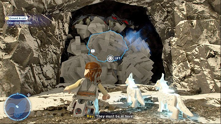 All paths converge in the same place at the end of the caves - LEGO Skywalker Saga: Ground A-salt - walkthrough - Episode 8 - The Last Jedi - LEGO Skywalker Saga Guide