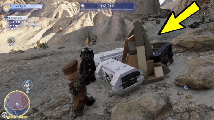 Your task will be to collect 5 items from shipwrecks - LEGO Skywalker Saga: Sarlacc Snacc - walkthrough - Tatooine - the desert of Jundland - LEGO Skywalker Saga Guide