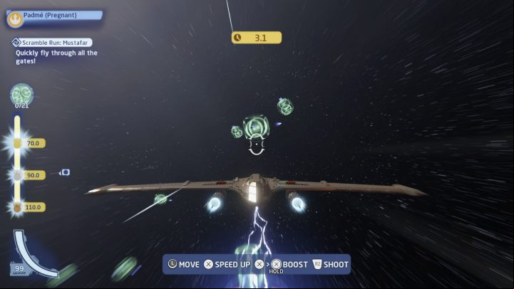 Your objective is to through all 21 green gates as quickly as possible - LEGO Skywalker Saga: Mustafar - trials, walkthrough - Trials - LEGO Skywalker Saga Guide