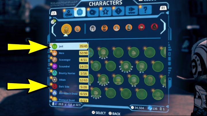 You can use the Force when controlling a Jedi or a Sith - LEGO Skywalker Saga: Jedi powers - actions - Basics - LEGO Skywalker Saga Guide