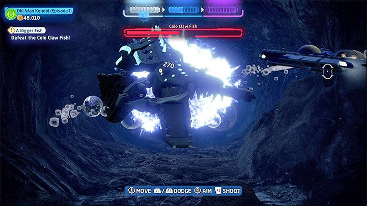 After a short while the second boss, the Colo Claw Fish, will appear - LEGO Skywalker Saga: Opee Sea Killer and Colo Claw Fish - bosses, how to beat? - Bosses - LEGO Skywalker Saga Guide
