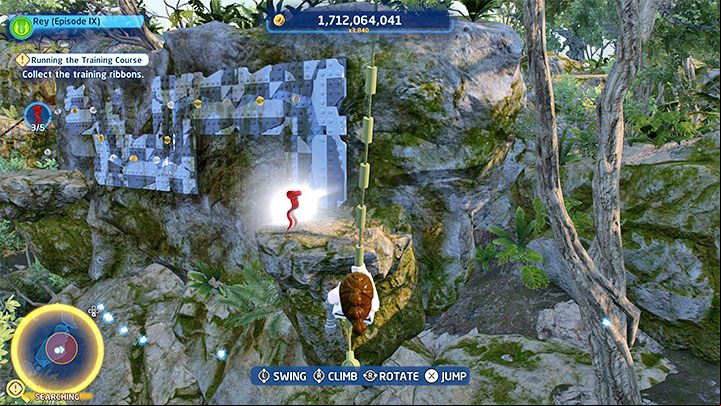 You now need to follow a path created from hanging ropes and swing on each of them - LEGO Skywalker Saga: They Fly Now - walkthrough - Episode 9 - The Rise of Skywalker - LEGO Skywalker Saga Guide