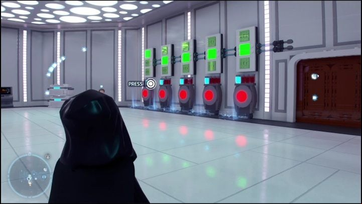 To get this collectible, you have to properly set the switches using the buttons displayed on the screen - LEGO Skywalker Saga: Cloud City - list of all puzzles - Bespin - LEGO Skywalker Saga Guide