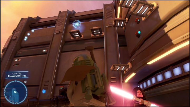 Another brick is on the same wall as Cloud Climb - LEGO Skywalker Saga: Cloud City - list of all puzzles - Bespin - LEGO Skywalker Saga Guide