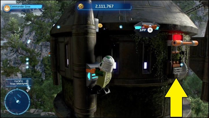 To obtain this collectible, you need two characters with grappling hooks - LEGO Skywalker Saga: Kachirho - list of puzzles - Kashyyyk - LEGO Skywalker Saga Guide