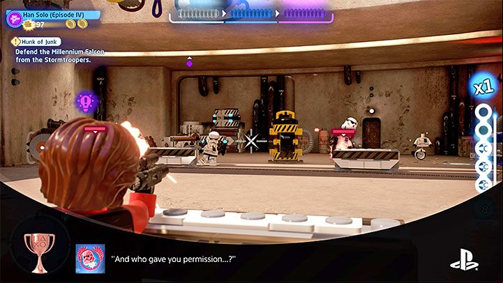 How to unlock: Shoot the helmets off 50 enemies - LEGO Skywalker Saga: Trophies / Achievements - list, trophy guide - Appendix - LEGO Skywalker Saga Guide