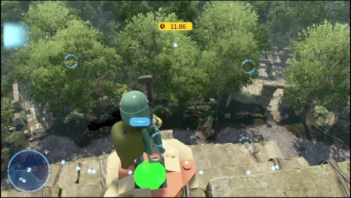 The brick is hidden in a cage - LEGO Skywalker Saga: Great Temple - list of all puzzles - The space of Yavin 4 - LEGO Skywalker Saga Guide