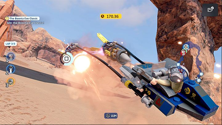 Expect problems on laps 2 and 3 - LEGO Skywalker Saga: The Boonta Eve Classic - walkthrough - Episode 1 - The Phantom Menace - LEGO Skywalker Saga Guide