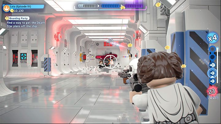 In the case of Episode 4, you will immediately start its first level - LEGO Skywalker Saga: Boarding Party - walkthrough - Episode 4 - A New Hope - LEGO Skywalker Saga Guide