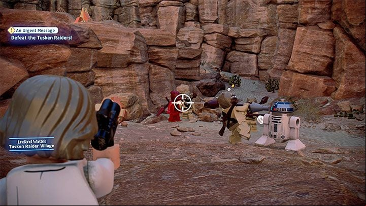 For the next mission objective, you have to follow R2-D2 - LEGO Skywalker Saga: Hunk of Junk - walkthrough - Episode 4 - A New Hope - LEGO Skywalker Saga Guide