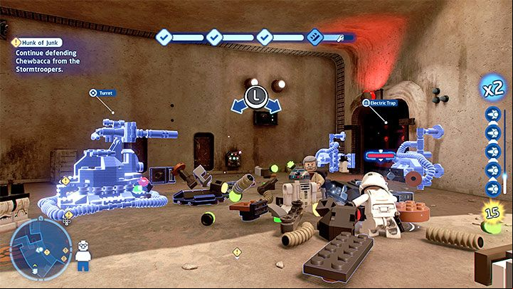 While completing this mission, you can optionally prepare for reinforcements - LEGO Skywalker Saga: Hunk of Junk - walkthrough - Episode 4 - A New Hope - LEGO Skywalker Saga Guide